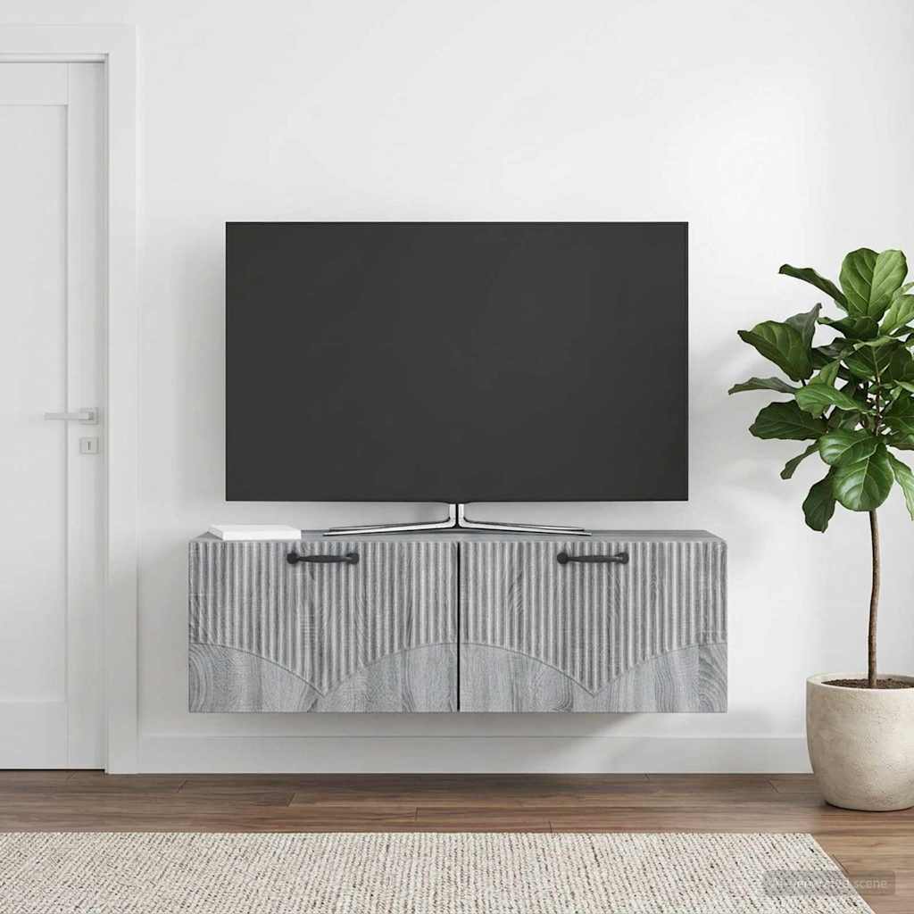 vidaXL Wall-Mounted TV Cabinet Grey Sonoma 98 x 31 x 30 cm 1