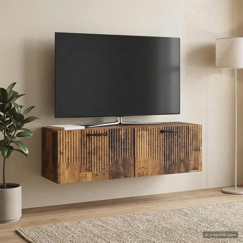 vidaXL Wall-Mounted TV Cabinet Old Wood 98 x 31 x 30 cm 1