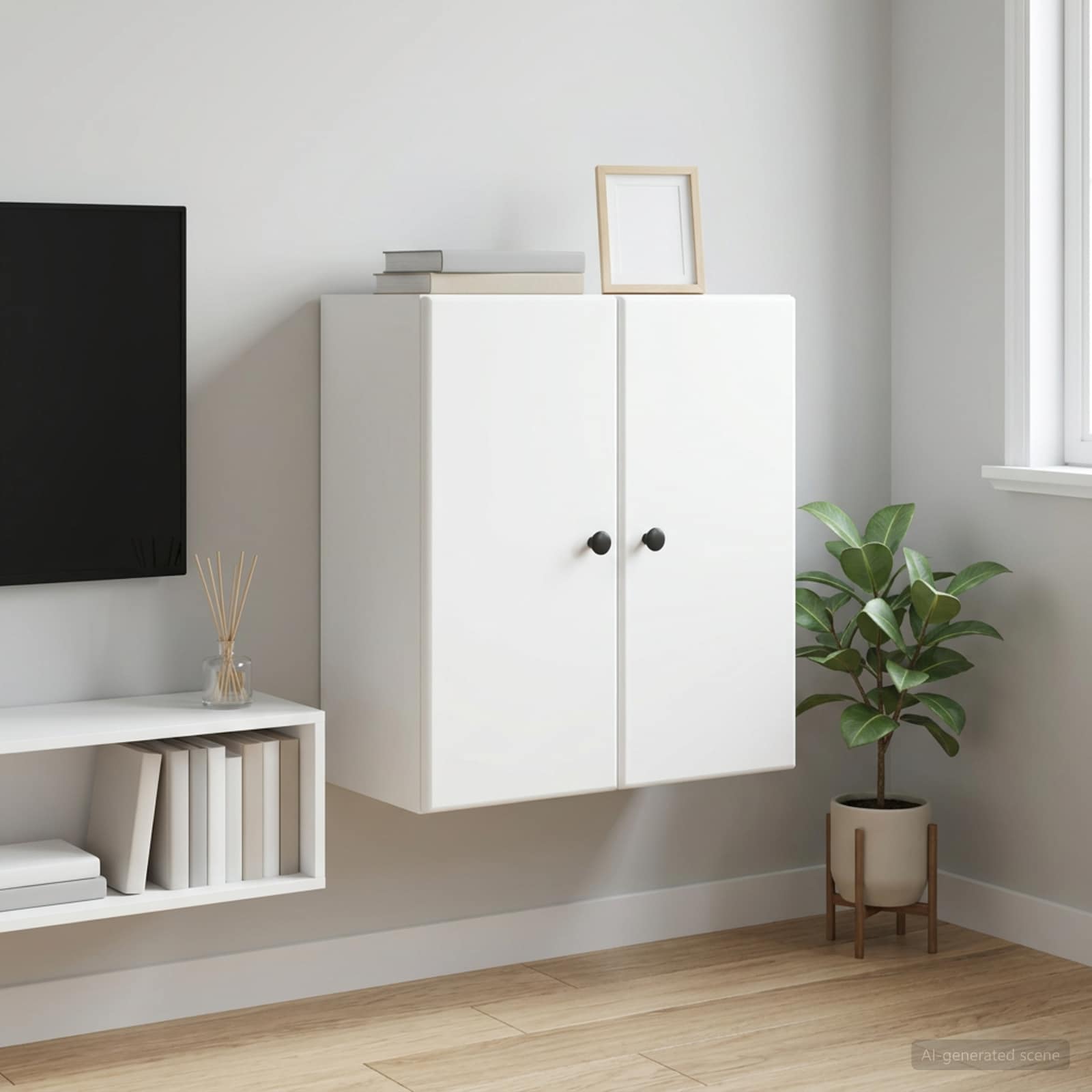 vidaXL Wall-Mounted Cabinet White 59 x 31 x 60 cm Engineered Wood 1