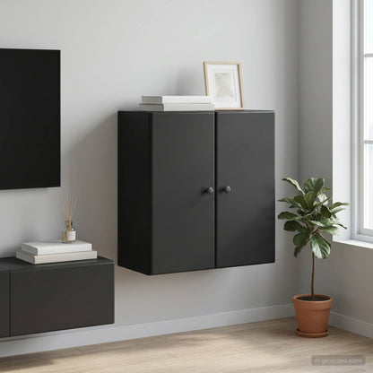 vidaXL Wall-Mounted Cabinet 59 x 31 x 60 cm Engineered Wood Black 1