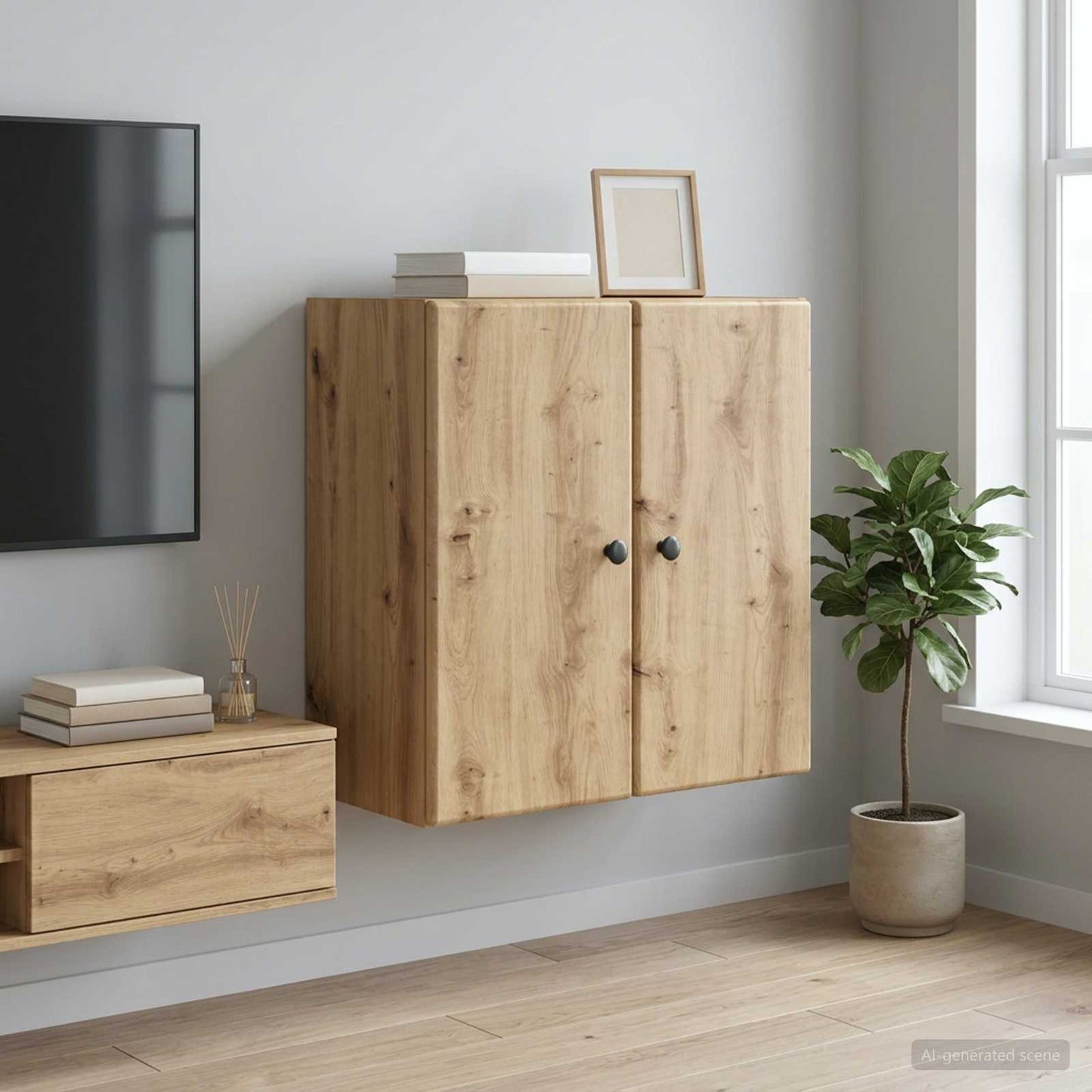 vidaXL Wall-Mounted Cabinet 59 x 31 x 60 cm Engineered Wood 1