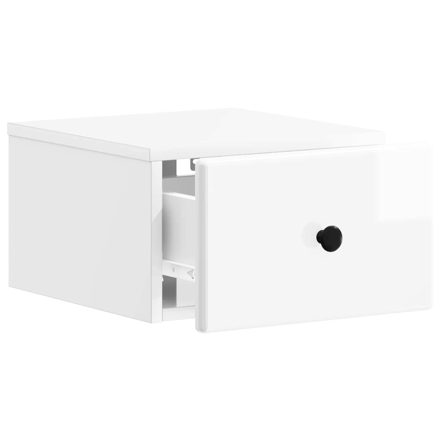 vidaXL Wall-Mounted Bedside Cabinet 2 pcs High Gloss White 6