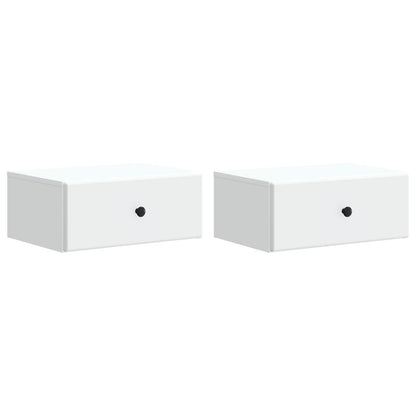 vidaXL Wall-Mounted Bedside Cabinet 2 pcs White 49 x 34.5 x 20 cm 2