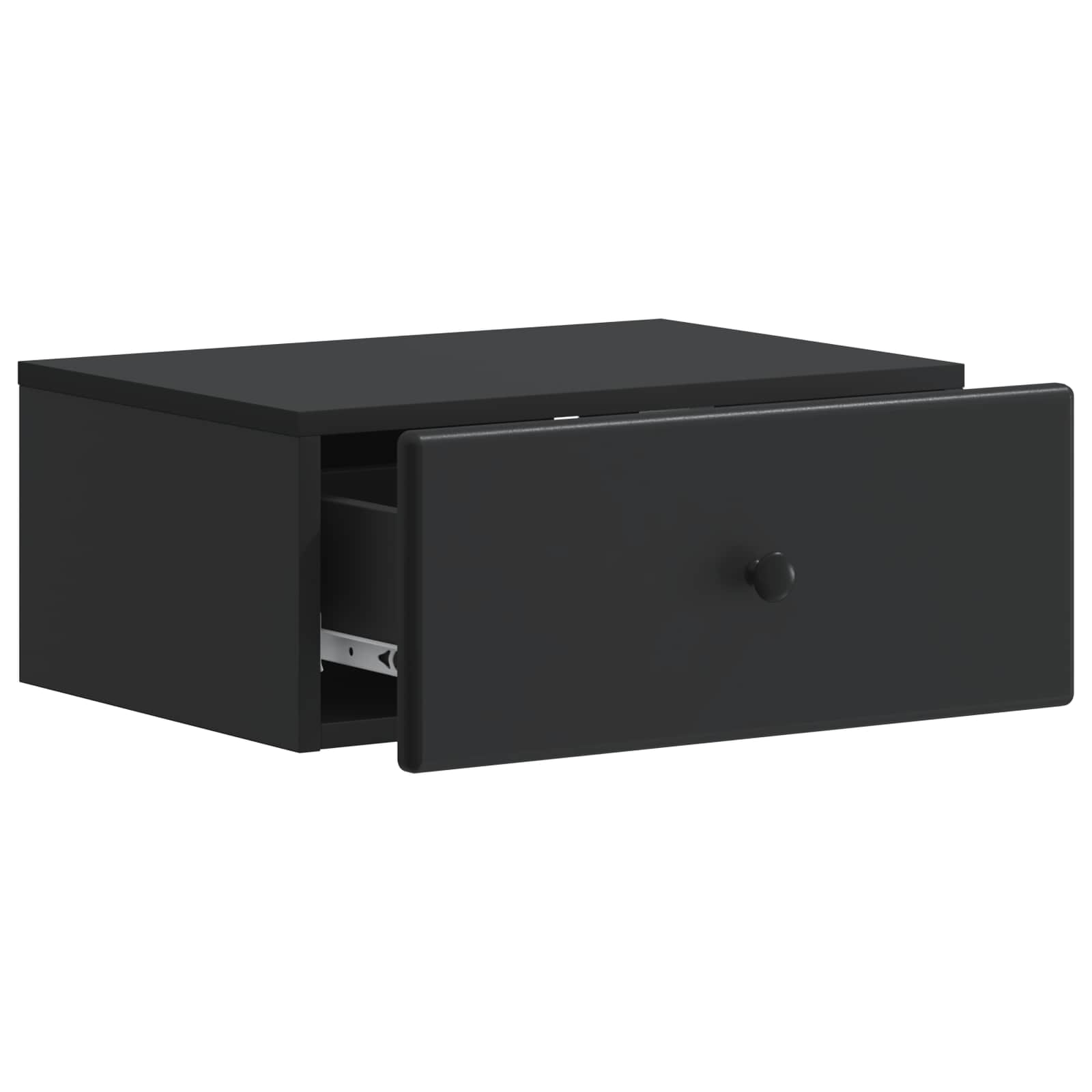 vidaXL Wall-Mounted Bedside Cabinet 2 pcs Black 49 x 34.5 x 20 cm 5