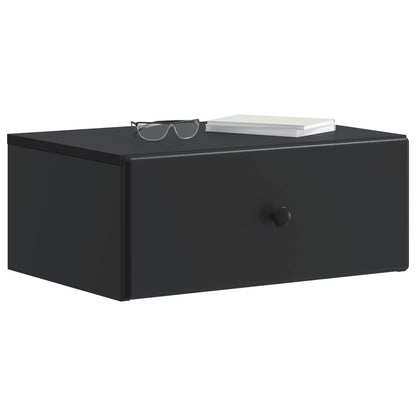 vidaXL Wall-Mounted Bedside Cabinet 2 pcs Black 49 x 34.5 x 20 cm 3
