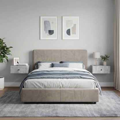 vidaXL Wall-Mounted Bedside Cabinet 2 pcs Concrete Grey 4