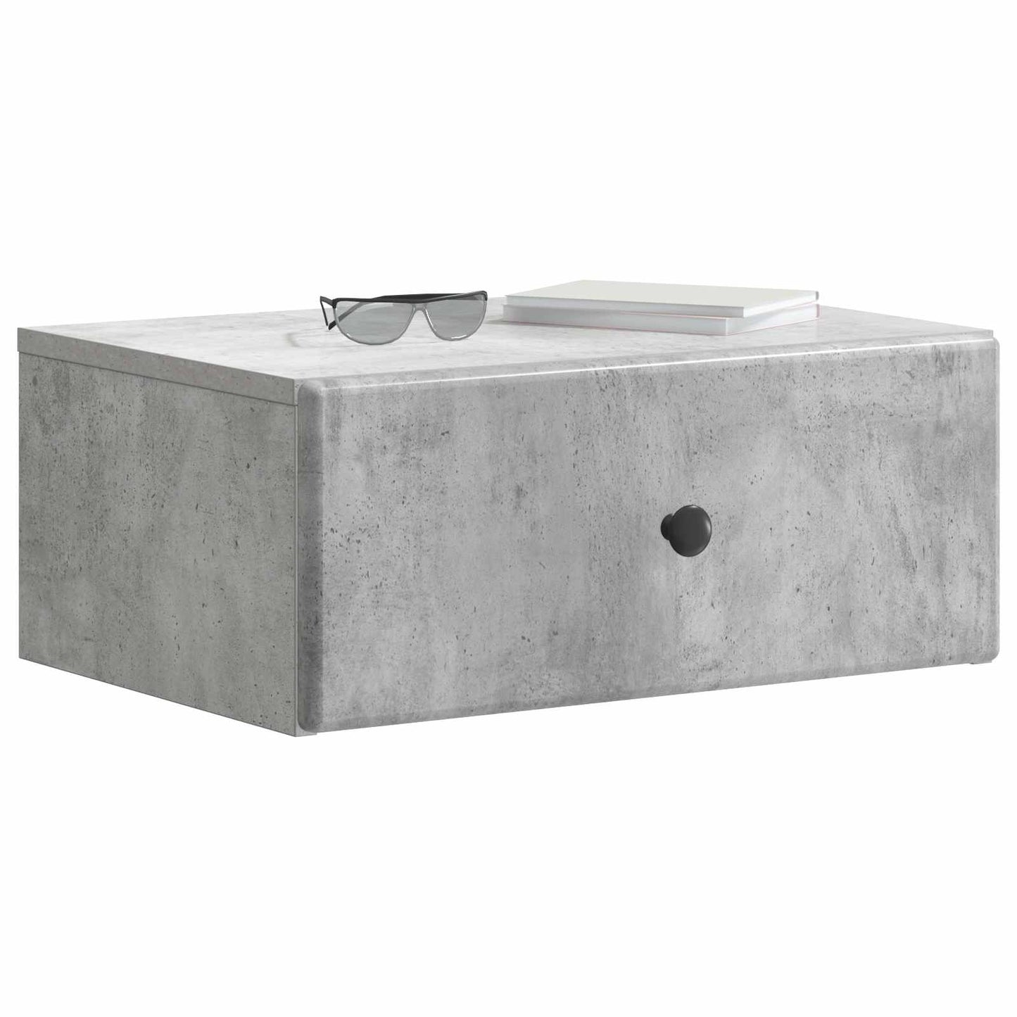 vidaXL Wall-Mounted Bedside Cabinet 2 pcs Concrete Grey 3
