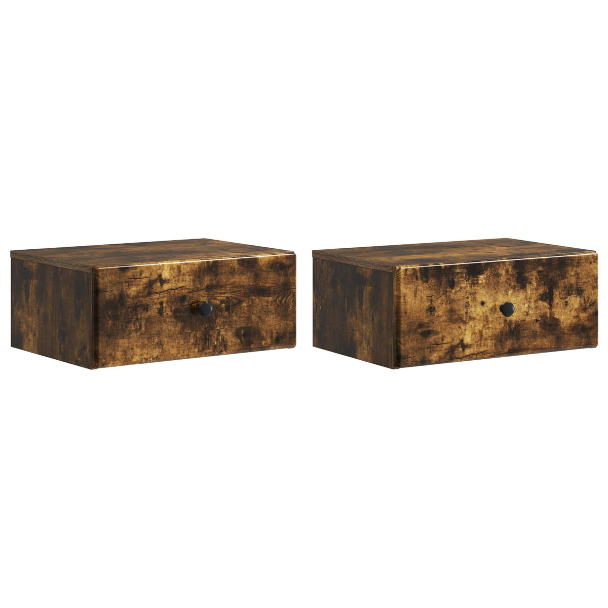 Wall-Mounted Bedside Cabinet 49 x 34.5 x 20 cm Smoked oak