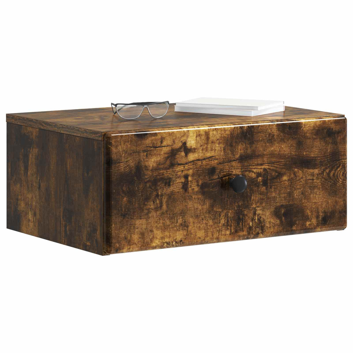 Wall-Mounted Bedside Cabinet 49 x 34.5 x 20 cm Smoked oak