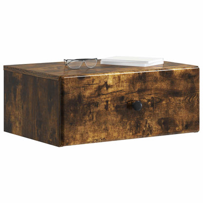 Wall-Mounted Bedside Cabinet 49 x 34.5 x 20 cm Smoked oak