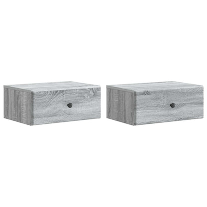 Wall-Mounted Bedside Cabinet 49 x 34.5 x 20 cm Grey sonoma