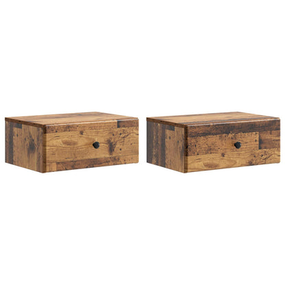 Wall-Mounted Bedside Cabinet 49 x 34.5 x 20 cm Old wood