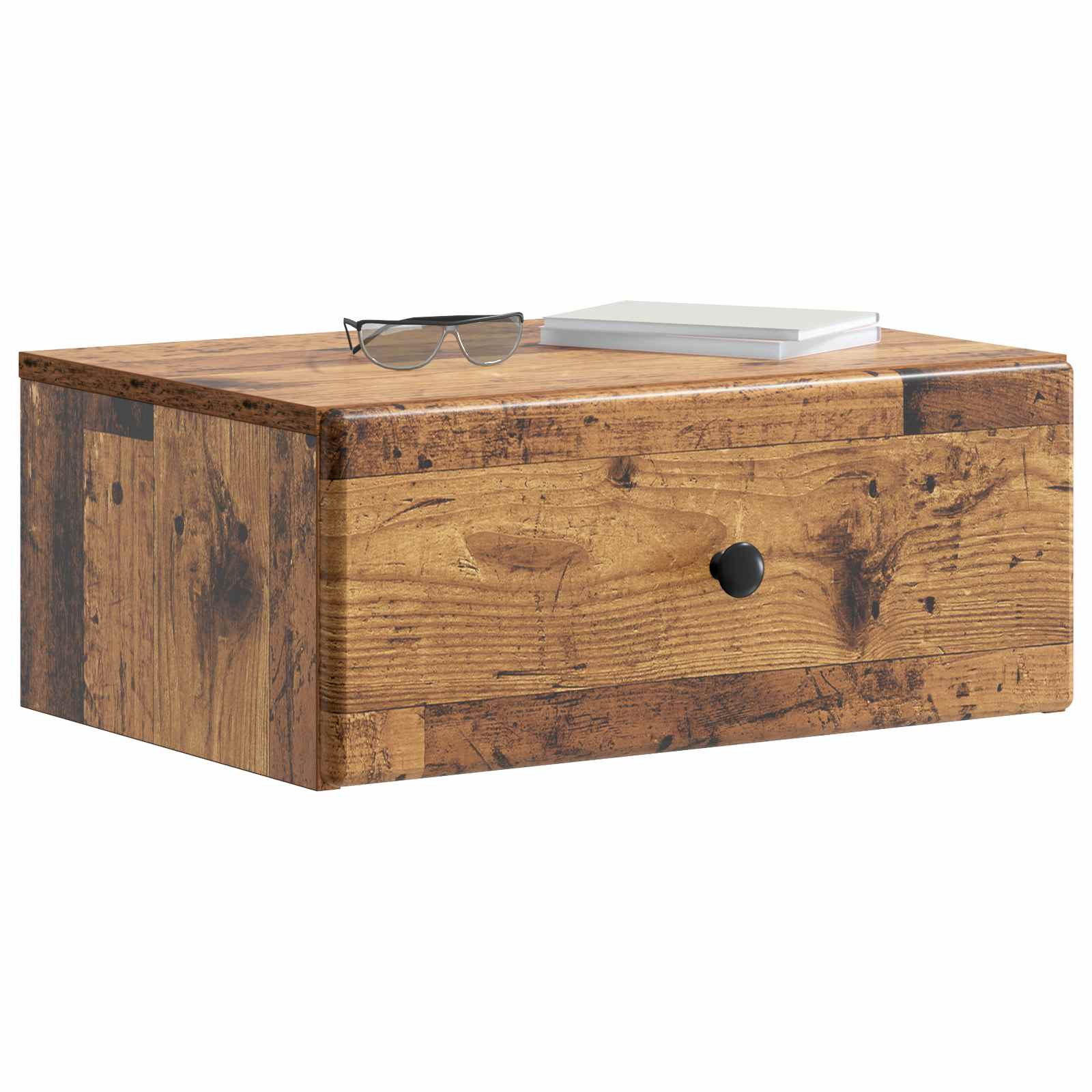 vidaXL Wall-Mounted Bedside Cabinet 2 pcs Old Wood 49 x 34.5 x 20 cm 3