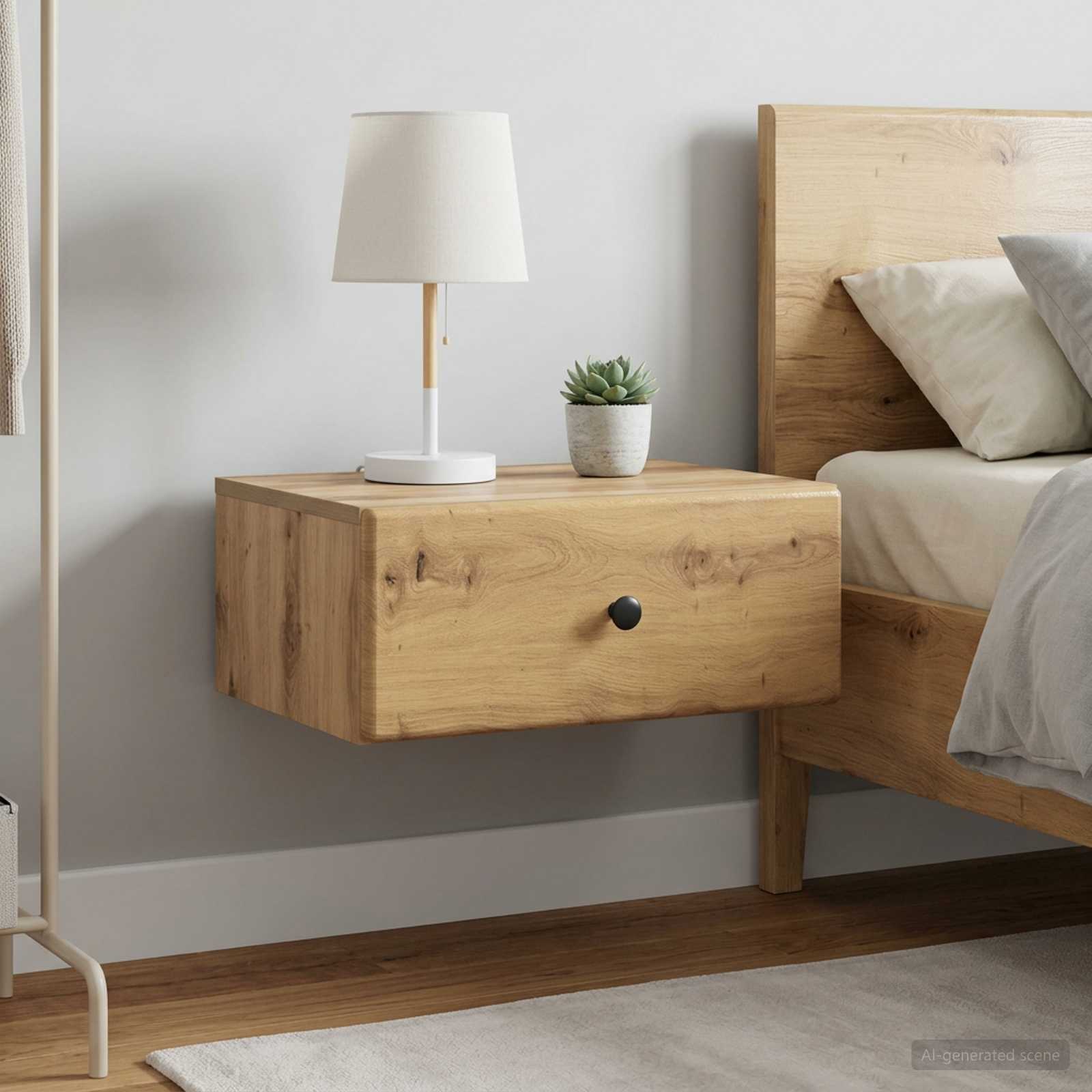 vidaXL Wall-Mounted Bedside Cabinet 2 pcs Artisan Oak 4