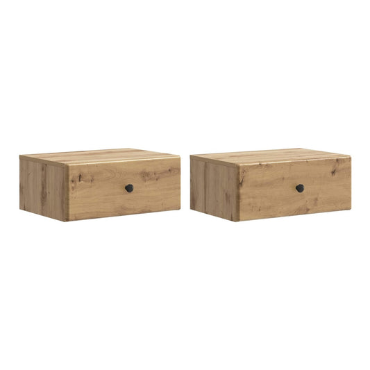 Wall-Mounted Bedside Cabinet 49 x 34.5 x 20 cm Artisan oak