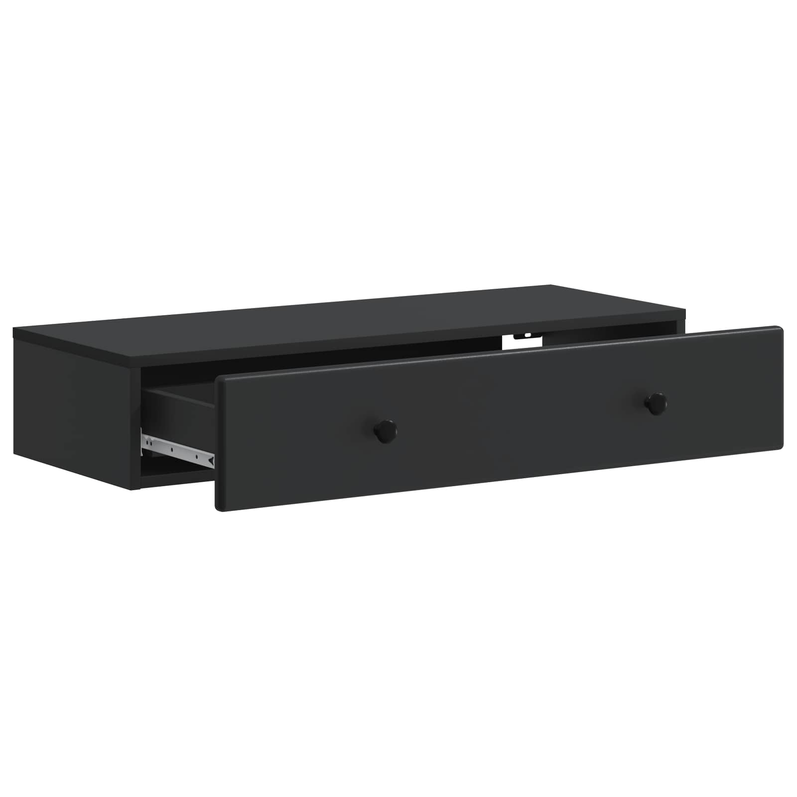 vidaXL Wall-Mounted Side Table Wall-mounted Black 87.5 x 34.5 x 17 cm 4