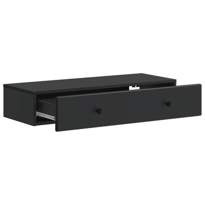 vidaXL Wall-Mounted Side Table Wall-mounted Black 87.5 x 34.5 x 17 cm 4
