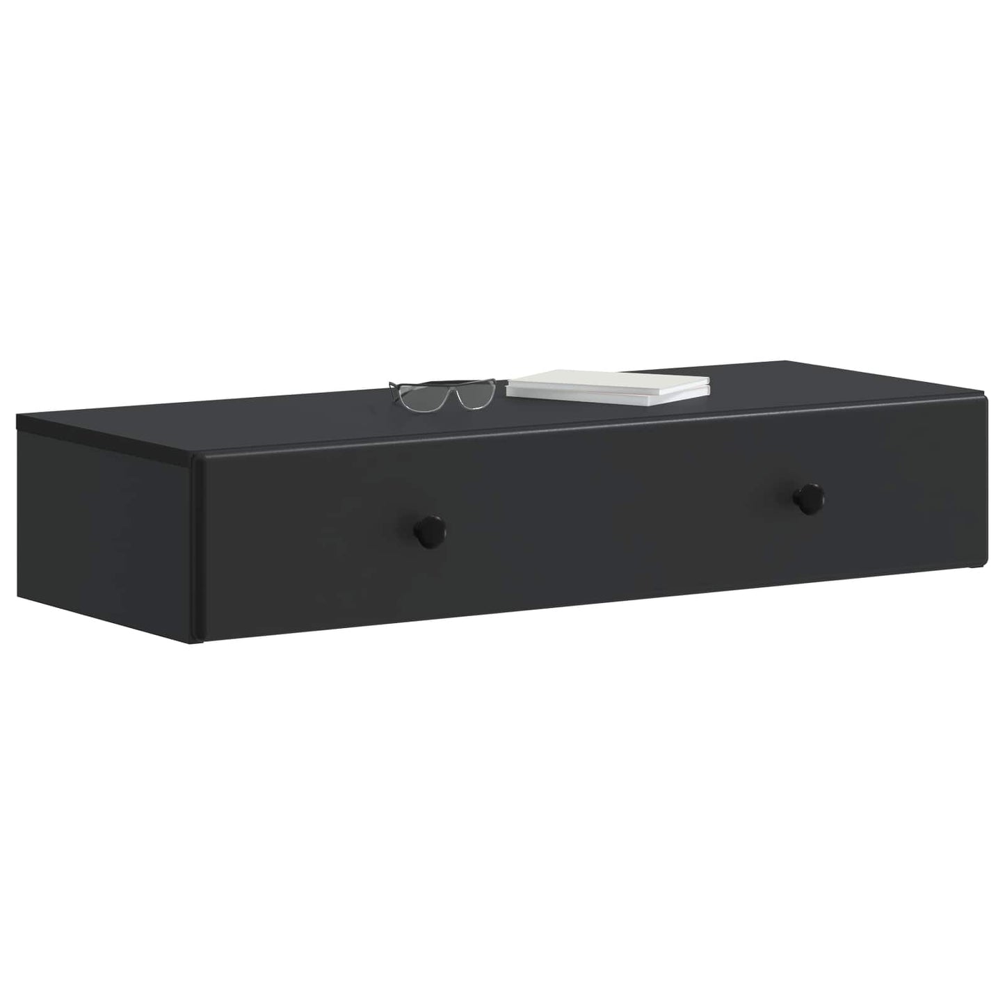 vidaXL Wall-Mounted Side Table Wall-mounted Black 87.5 x 34.5 x 17 cm 3