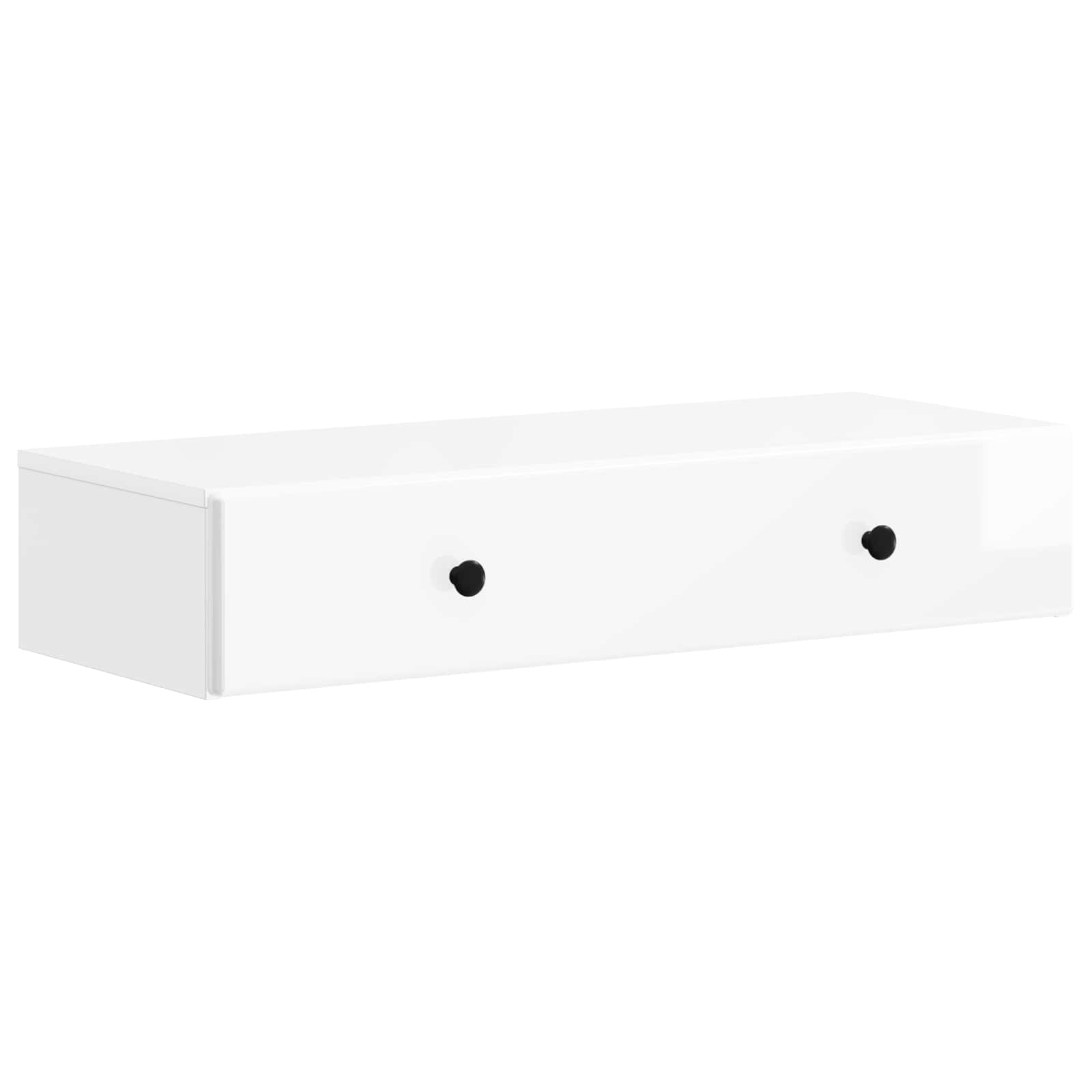 vidaXL Wall-Mounted Side Table High Gloss White 87.5 x 34.5 x 17 cm 2
