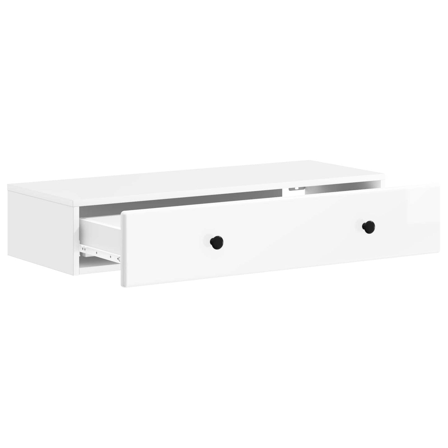 vidaXL Wall-Mounted Side Table High Gloss White 87.5 x 34.5 x 17 cm 4