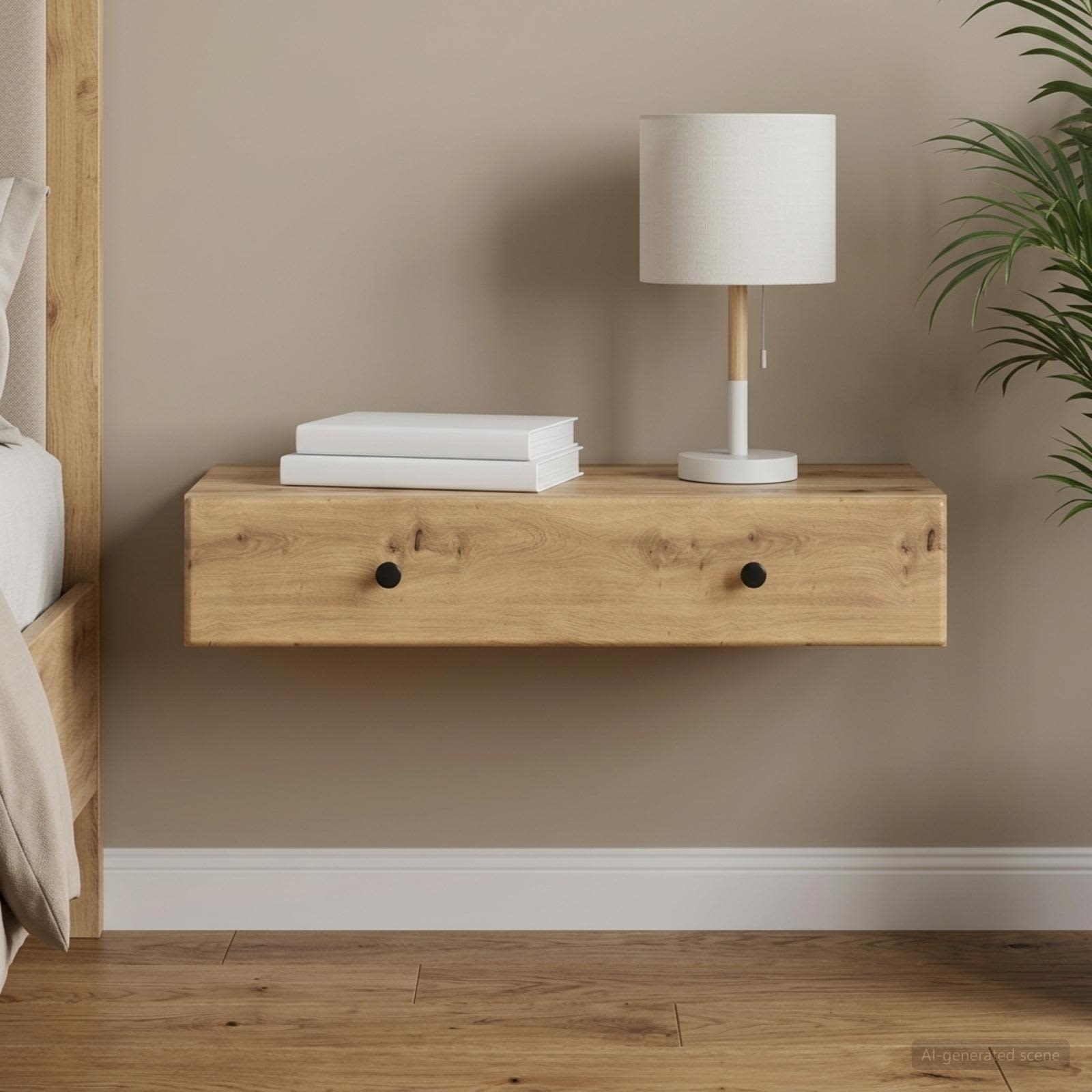 vidaXL Wall-Mounted Side Table 87.5 x 34.5 x 17 cm Engineered Wood 1