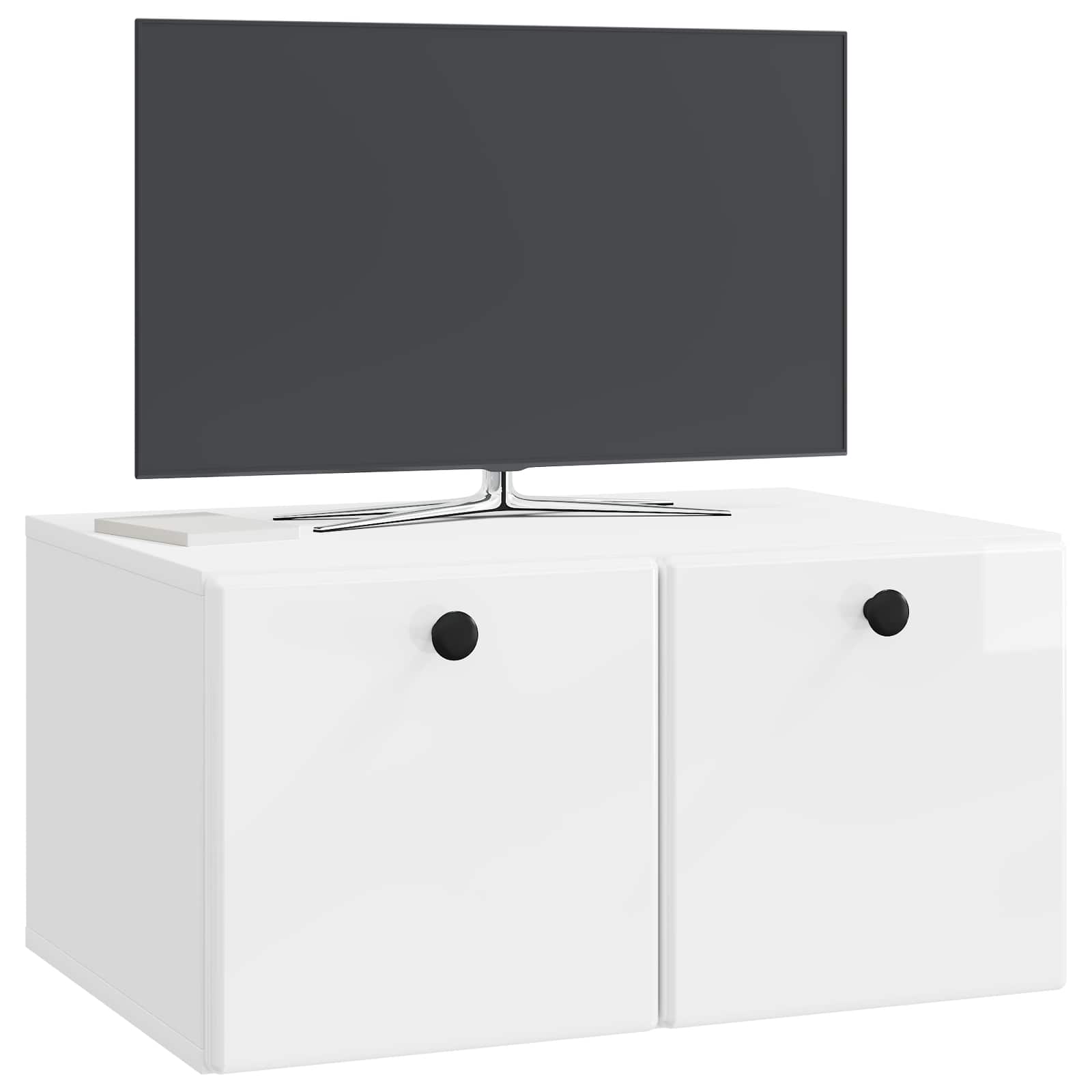 vidaXL Wall-Mounted TV Cabinet 59.5 x 41 x 30 cm High Gloss White 3