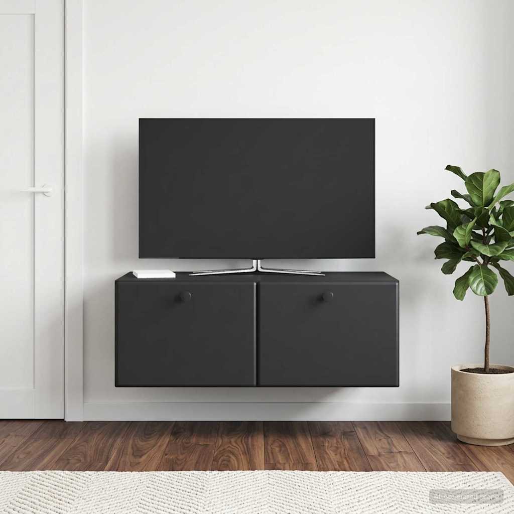 vidaXL Wall-Mounted TV Cabinet 78.5 x 41 x 30 cm Black Engineered Wood 1