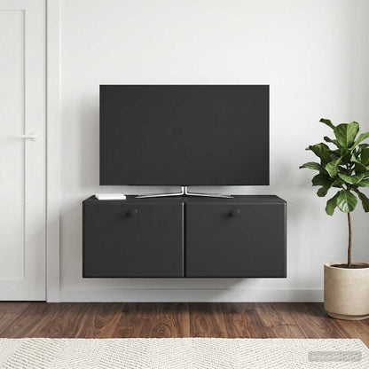 vidaXL Wall-Mounted TV Cabinet 78.5 x 41 x 30 cm Black Engineered Wood 1