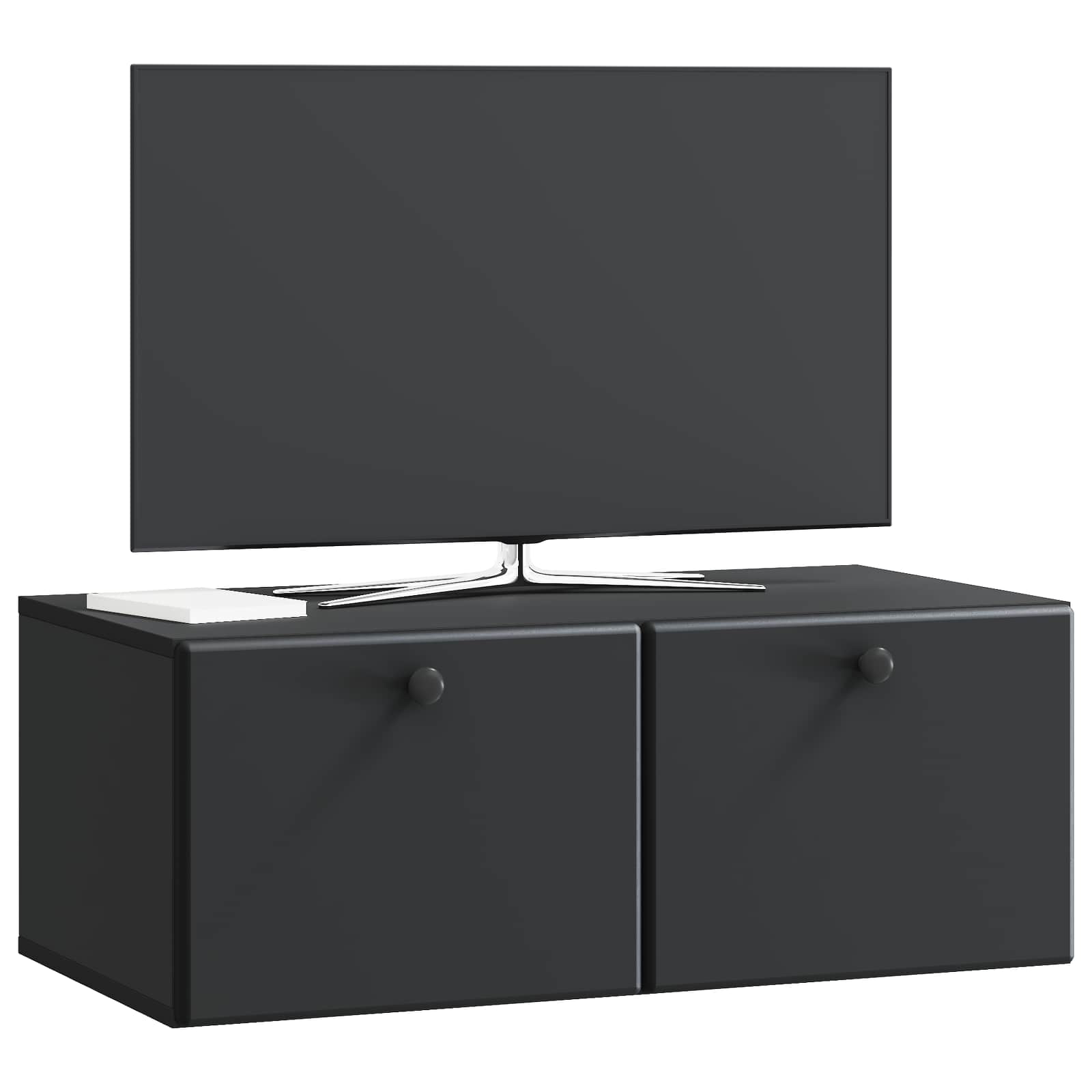 vidaXL Wall-Mounted TV Cabinet 78.5 x 41 x 30 cm Black Engineered Wood 3