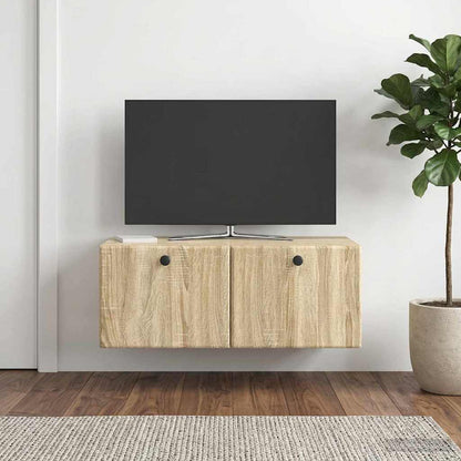 vidaXL Wall-Mounted TV Cabinet 78.5 x 41 x 30 cm Sonoma Oak 1