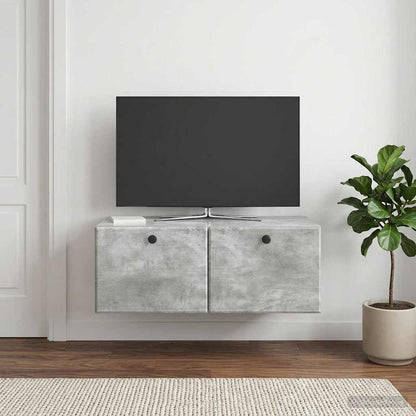 vidaXL Wall-Mounted TV Cabinet 78.5 x 41 x 30 cm Concrete Grey 4