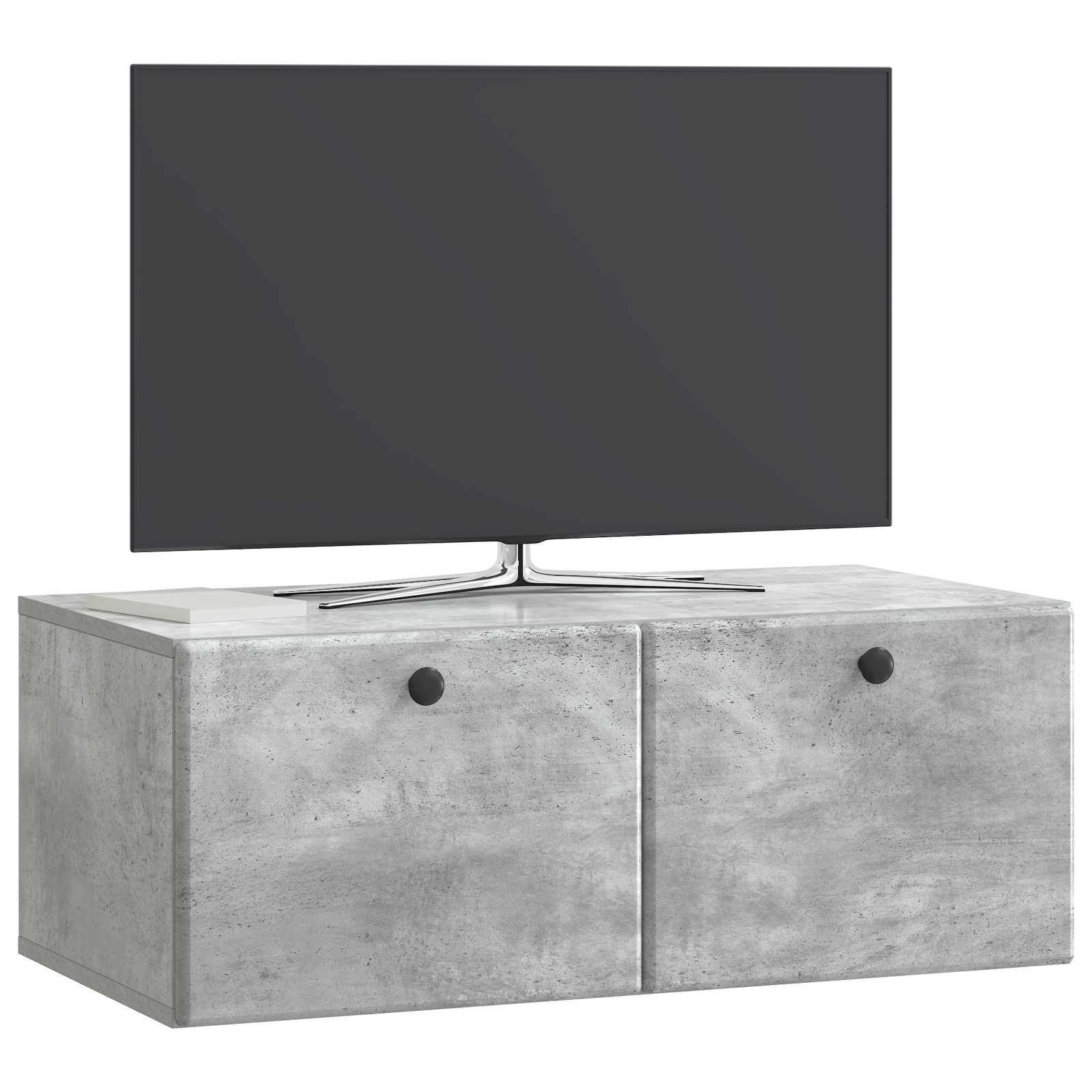 vidaXL Wall-Mounted TV Cabinet 78.5 x 41 x 30 cm Concrete Grey 3