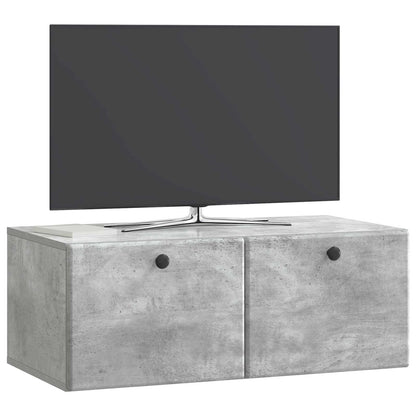 vidaXL Wall-Mounted TV Cabinet 78.5 x 41 x 30 cm Concrete Grey 3