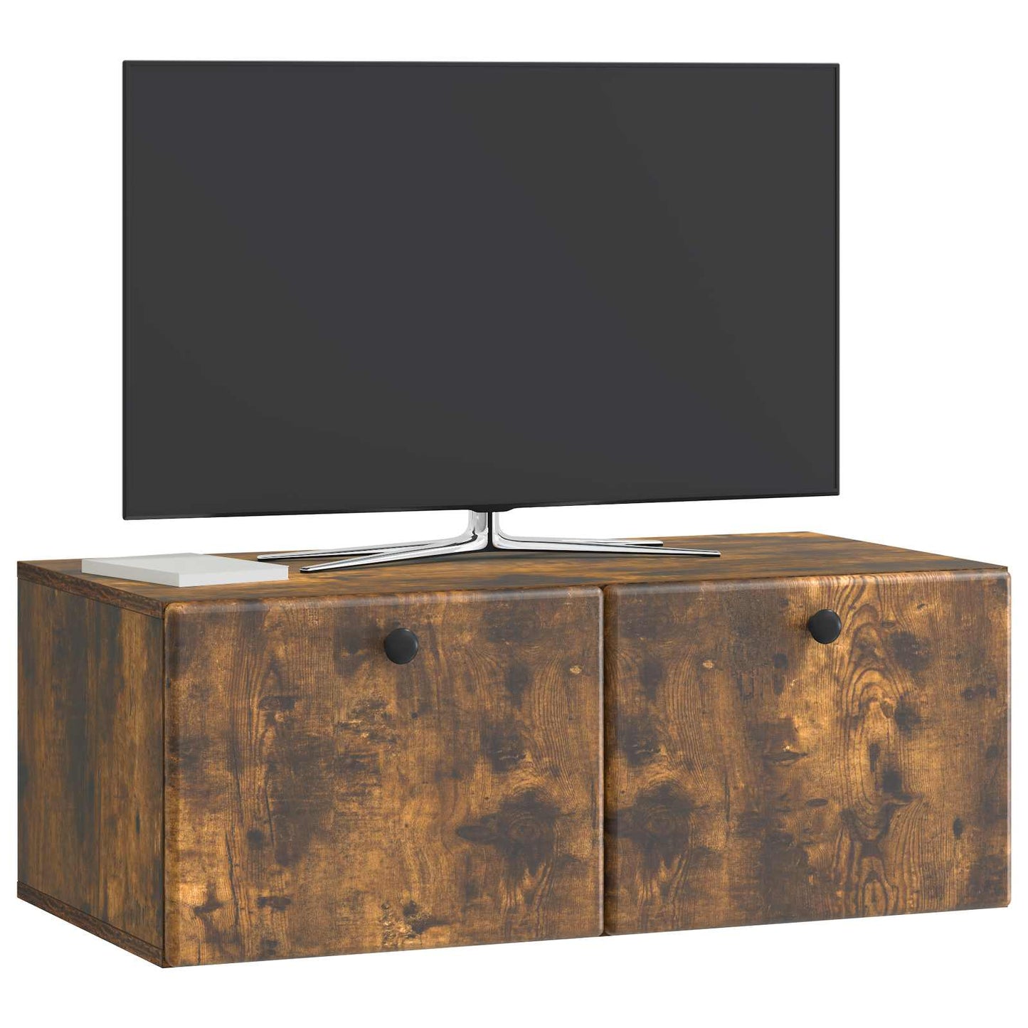 vidaXL Wall-Mounted TV Cabinet 78.5 x 41 x 30 cm Smoked Oak 3