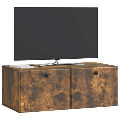 vidaXL Wall-Mounted TV Cabinet 78.5 x 41 x 30 cm Smoked Oak 3