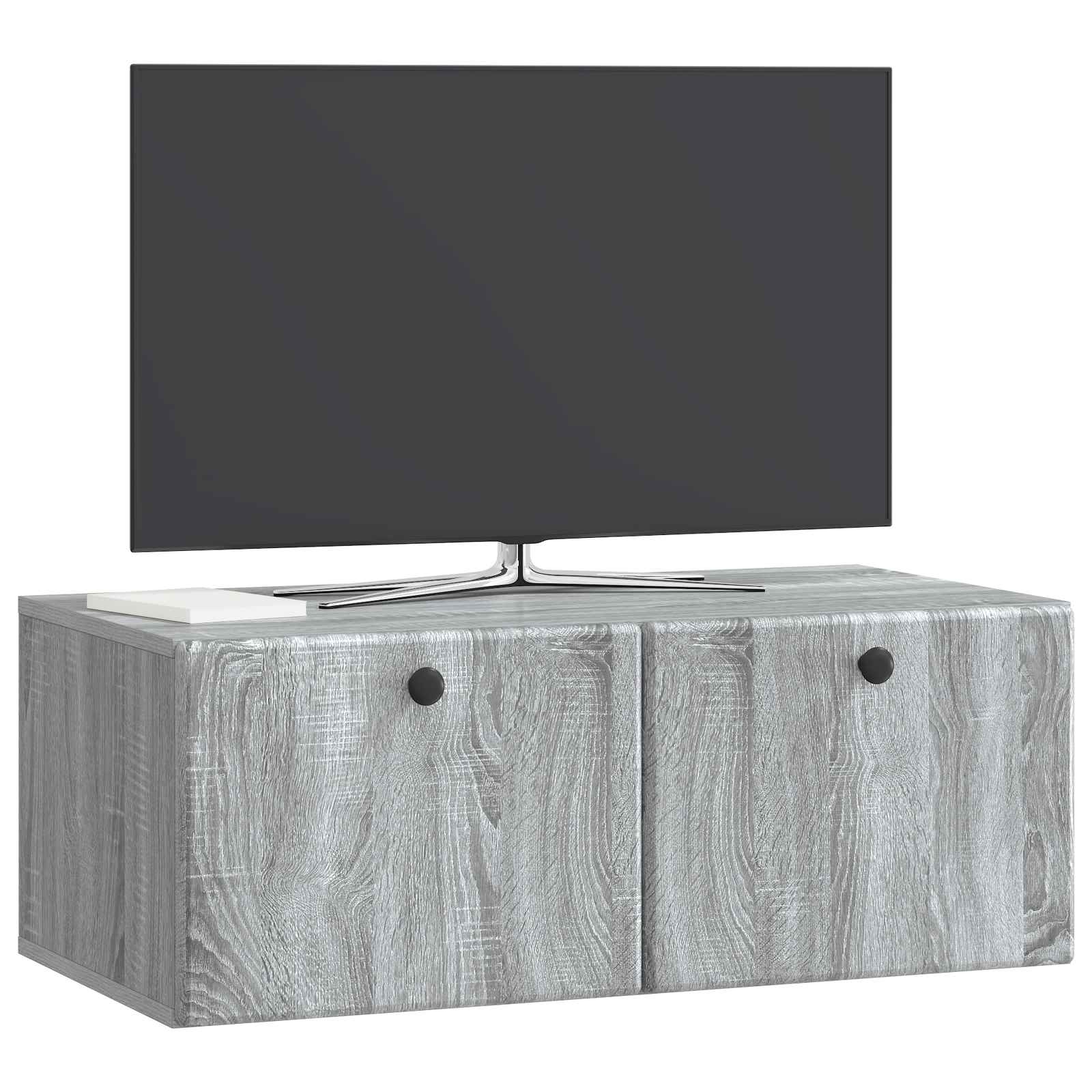 vidaXL Wall-Mounted TV Cabinet 78.5 x 41 x 30 cm Grey Sonoma 3