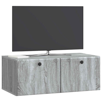 vidaXL Wall-Mounted TV Cabinet 78.5 x 41 x 30 cm Grey Sonoma 3
