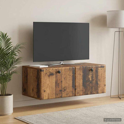 vidaXL Wall-Mounted TV Cabinet 78.5 x 41 x 30 cm Old Wood 1