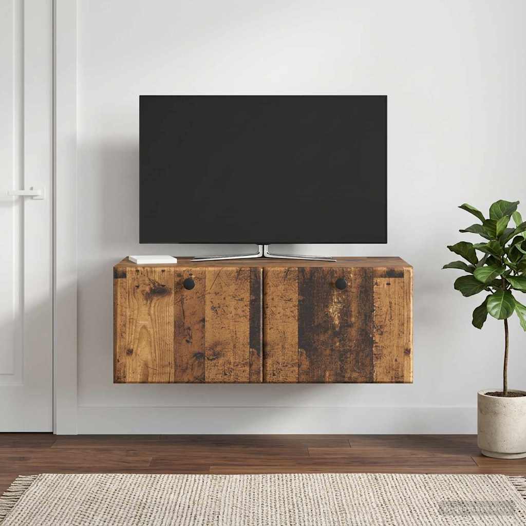 vidaXL Wall-Mounted TV Cabinet 78.5 x 41 x 30 cm Old Wood 4