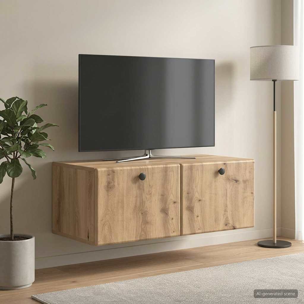 vidaXL Wall-Mounted TV Cabinet 78.5 x 41 x 30 cm Artisan Oak 1