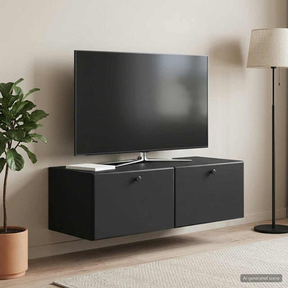 vidaXL Wall-Mounted TV Cabinet 98 x 41 x 30 cm Black Engineered Wood 1