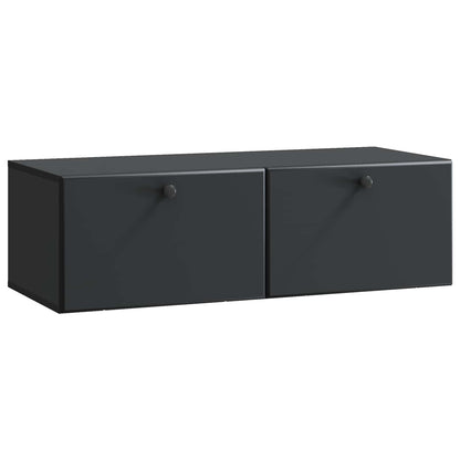 vidaXL Wall-Mounted TV Cabinet 98 x 41 x 30 cm Black Engineered Wood 2