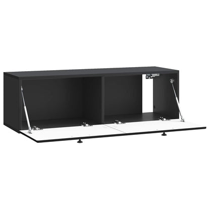 vidaXL Wall-Mounted TV Cabinet 98 x 41 x 30 cm Black Engineered Wood 5