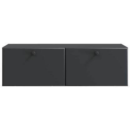 vidaXL Wall-Mounted TV Cabinet 98 x 41 x 30 cm Black Engineered Wood 6