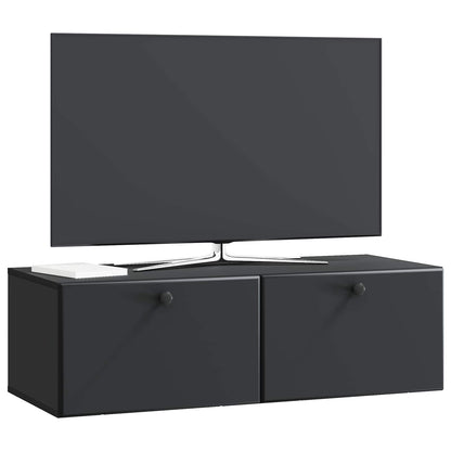 vidaXL Wall-Mounted TV Cabinet 98 x 41 x 30 cm Black Engineered Wood 3