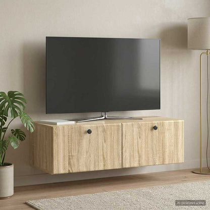 vidaXL Wall-Mounted TV Cabinet 98 x 41 x 30 cm Sonoma Oak 1