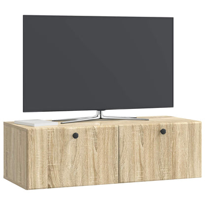 vidaXL Wall-Mounted TV Cabinet 98 x 41 x 30 cm Sonoma Oak 3