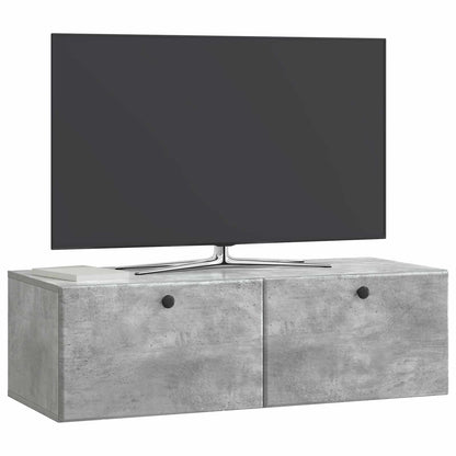 vidaXL Wall-Mounted TV Cabinet 98 x 41 x 30 cm Concrete Grey 3