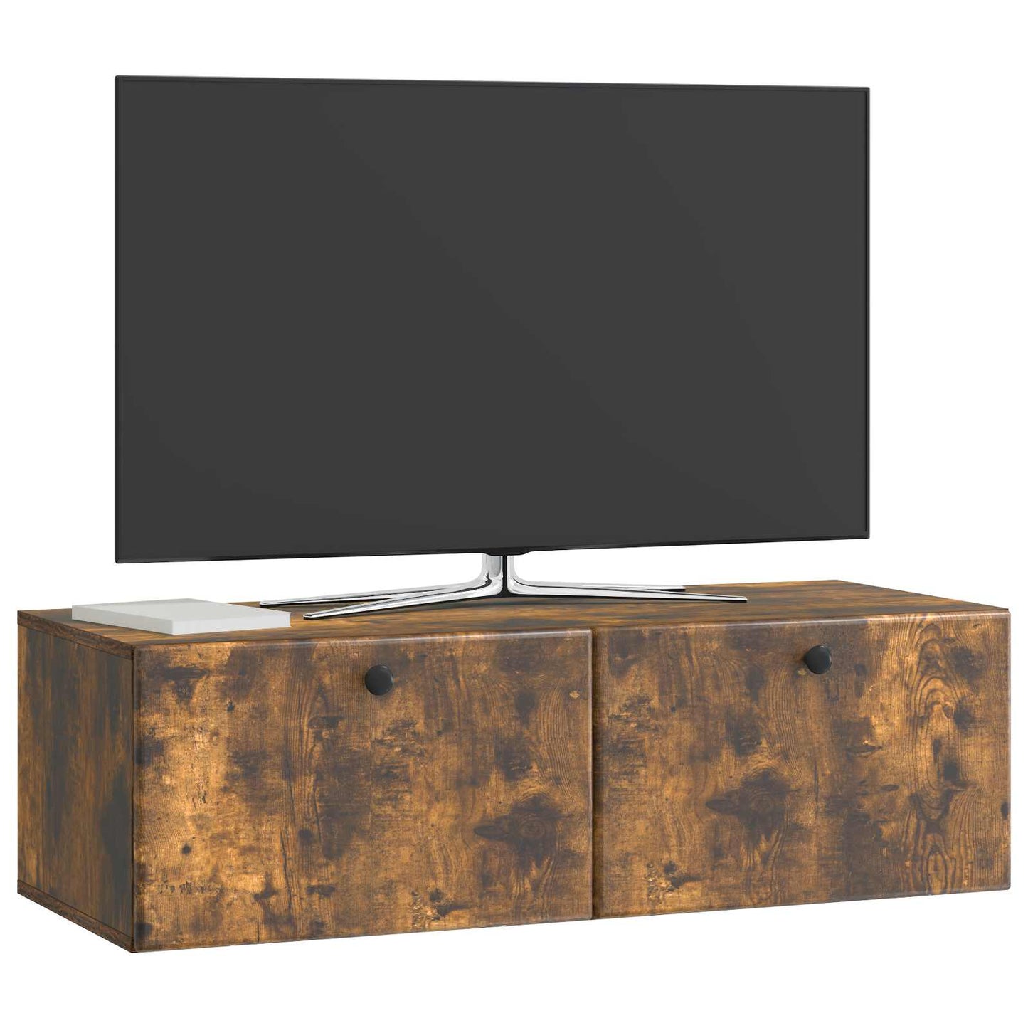 vidaXL Wall-Mounted TV Cabinet 98 x 41 x 30 cm Smoked Oak 3