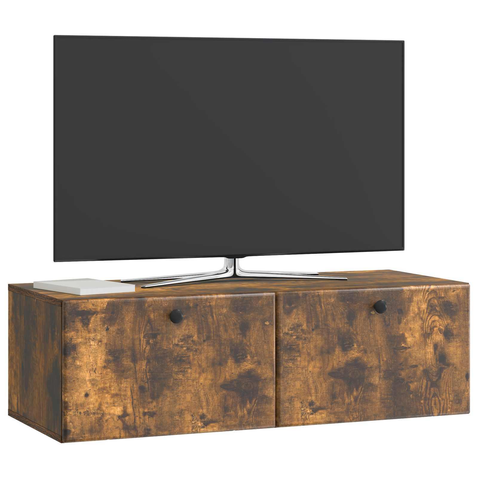 vidaXL Wall-Mounted TV Cabinet 98 x 41 x 30 cm Smoked Oak 3